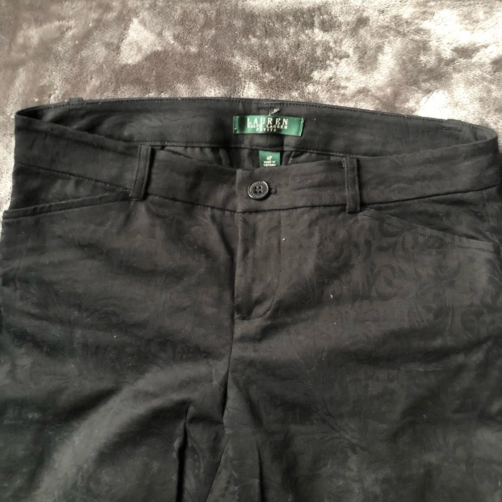 Ralph Lauren Black Botanical Dress Pant
